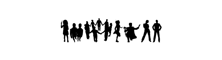 Human Silhouettes Free Five  Free Fonts Download