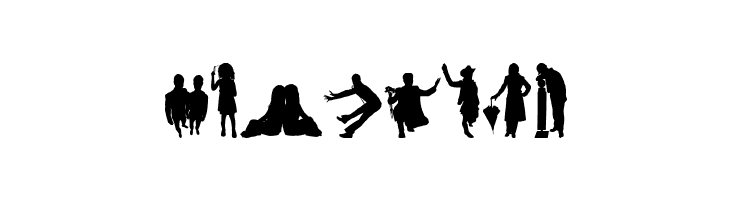 Human Silhouettes Free Five  Free Fonts Download