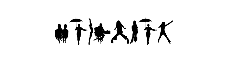 Human Silhouettes Free Five  Free Fonts Download
