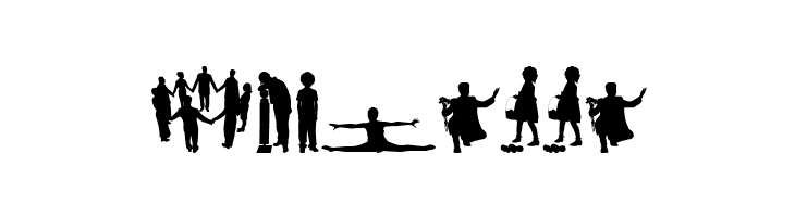 Human Silhouettes Free Five  Free Fonts Download