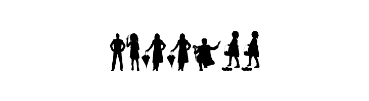 Human Silhouettes Free Five  Free Fonts Download