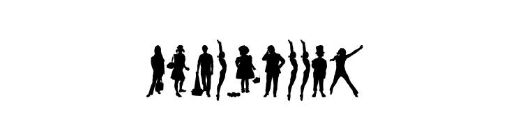 Human Silhouettes Free Five  Free Fonts Download