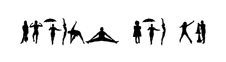 Human Silhouettes Free Five  Free Fonts Download