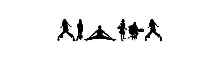 Human Silhouettes Free Five  Free Fonts Download