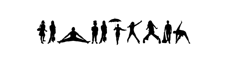 Human Silhouettes Free Five  Free Fonts Download