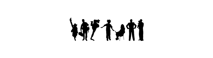 Human Silhouettes Free Six  Free Fonts Download