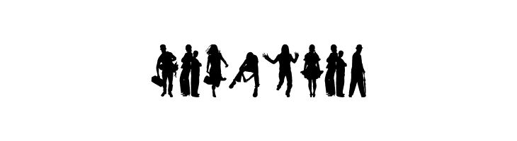 Human Silhouettes Free Six  Free Fonts Download