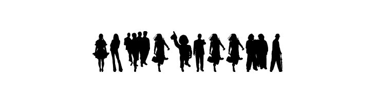 Human Silhouettes Free Six  Free Fonts Download