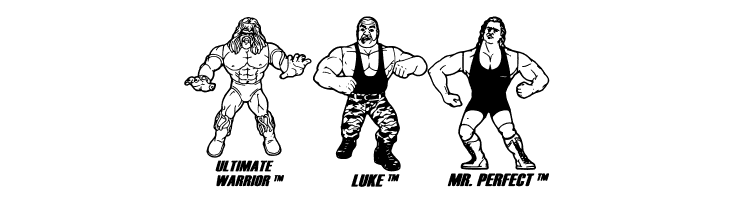 Retro Hasbro WWF Figures  Free Fonts Download