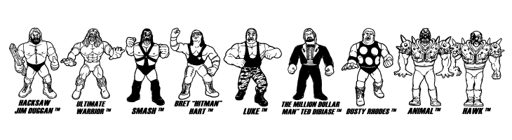 Retro Hasbro WWF Figures  Free Fonts Download