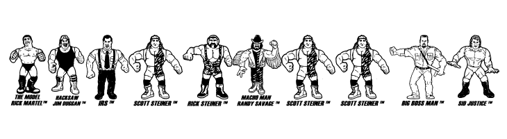 Retro Hasbro WWF Figures  Free Fonts Download
