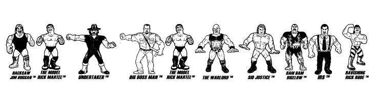 Retro Hasbro WWF Figures  Free Fonts Download