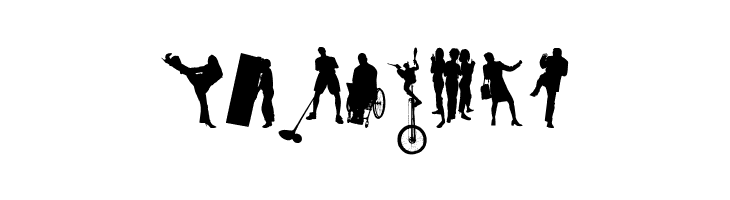 Human Silhouettes Free Eight  Free Fonts Download