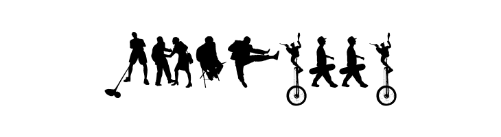 Human Silhouettes Free Eight  Free Fonts Download