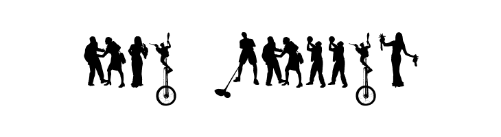 Human Silhouettes Free Eight  Free Fonts Download