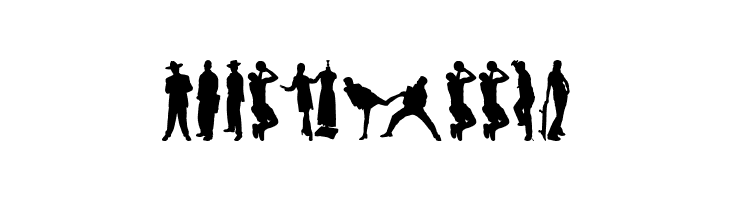 Human Silhouettes Free Eight  Free Fonts Download