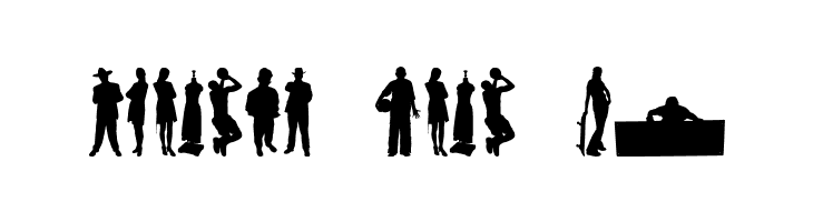 Human Silhouettes Free Eight  Free Fonts Download