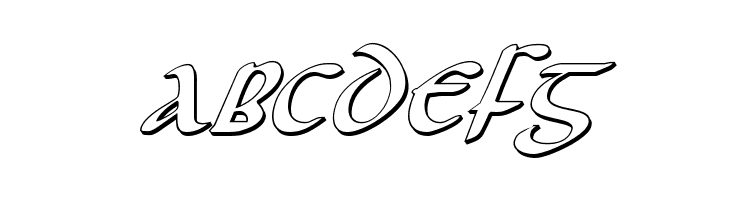 ABCDEFG Foucault 3D Italic Font