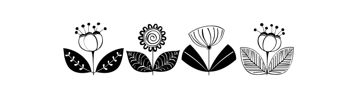 DoodleDings 2 RetroFlowers  Free Fonts Download