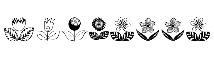 DoodleDings 2 RetroFlowers  Free Fonts Download