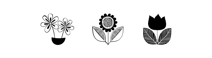 DoodleDings 2 RetroFlowers  Free Fonts Download