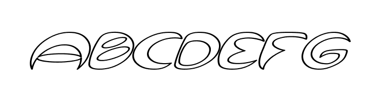 Qurve Hollow Wide Italic  Free Fonts Download