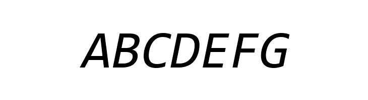 ABCDEFG Code New Roman Italic Font