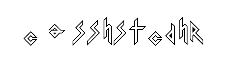 Iron H Metal Outline  Free Fonts Download