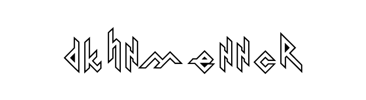 Iron H Metal Outline  Free Fonts Download