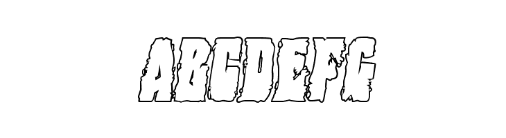 Bog Beast Outline Italic  Free Fonts Download