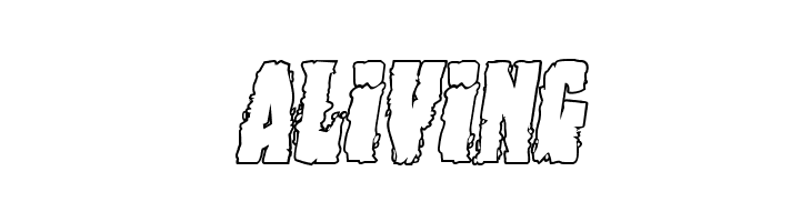 Bog Beast Outline Italic  Free Fonts Download