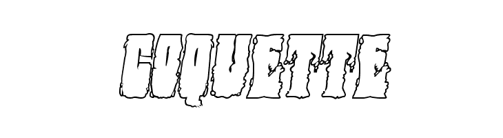 Bog Beast Outline Italic  Free Fonts Download