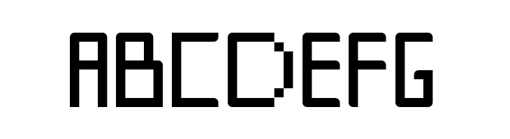 ABCDEFG Digit Square Regular Font