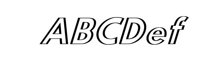 Hussar Outliner Oblique  Free Fonts Download