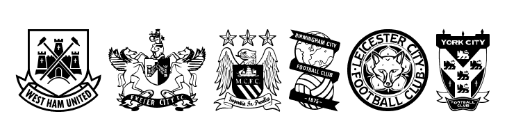 English Football Club Badges  Free Fonts Download