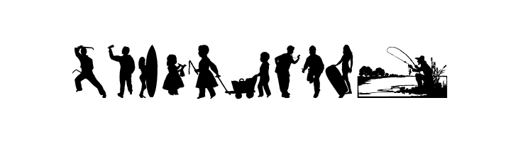 Human Silhouettes Free Nine  Free Fonts Download
