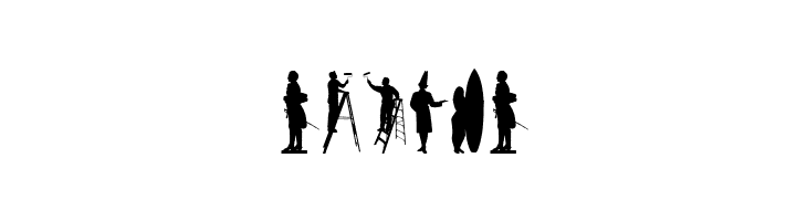 Human Silhouettes Free Nine  Free Fonts Download