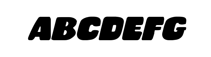 ABCDEFG Rubber Boy Expanded Italic Font