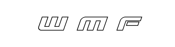 Gunship Outline Italic  Free Fonts Download