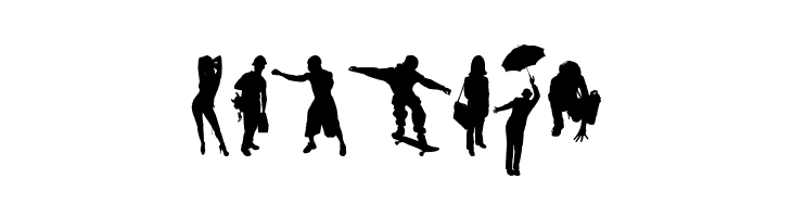 Human Silhouettes Free Seven  Free Fonts Download