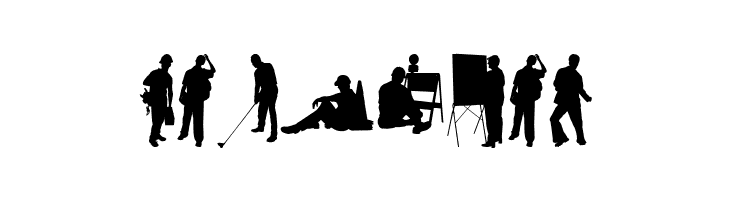 Human Silhouettes Free Seven  Free Fonts Download