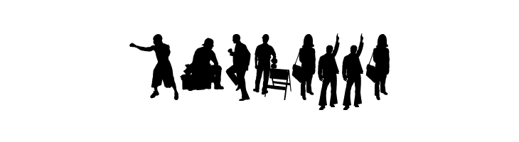 Human Silhouettes Free Seven  Free Fonts Download