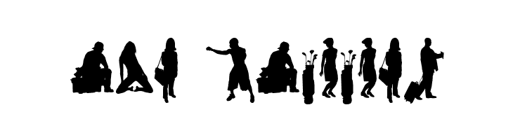 Human Silhouettes Free Seven  Free Fonts Download