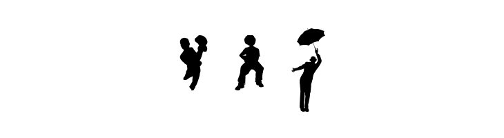 Human Silhouettes Free Seven  Free Fonts Download