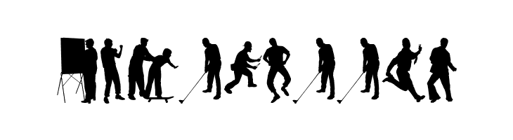 Human Silhouettes Free Seven  Free Fonts Download