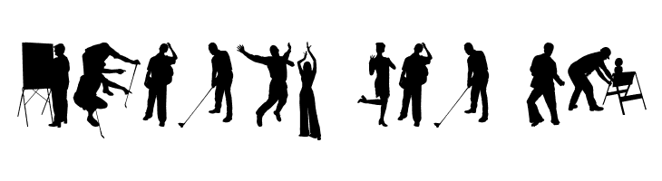 Human Silhouettes Free Seven  Free Fonts Download