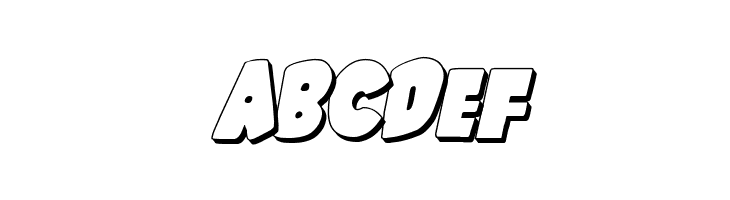 Shablagoo 3D Italic  Free Fonts Download