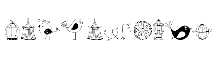 DOODLE DINGS 1 Birds Cages  Free Fonts Download