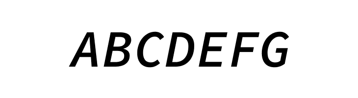 ABCDEFG Source Code Pro Semibold Italic Font
