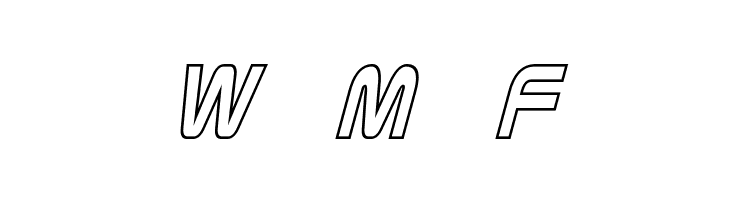 Zebulon Condensed Hollow Italic  Free Fonts Download